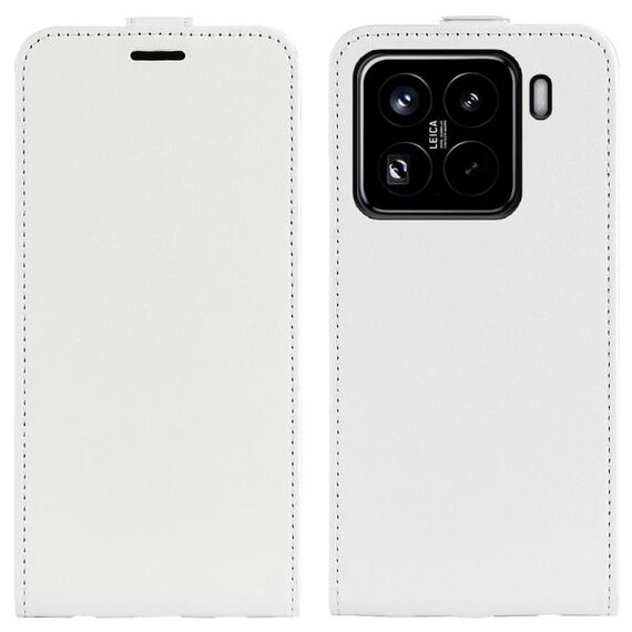 Per Xiaomi 15 Pro R64 Texture Custodia per telefono in pelle con flip verticale singolo (bianco)