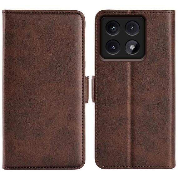 Per Xiaomi 14T Pro Custodia per telefono in pelle con fibbia magnetica orizzontale a doppio lato (marrone)