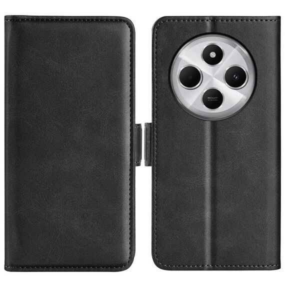 Per Xiaomi Redmi 14C 4G Custodia in pelle con fibbia magnetica orizzontale a doppio lato (nero)