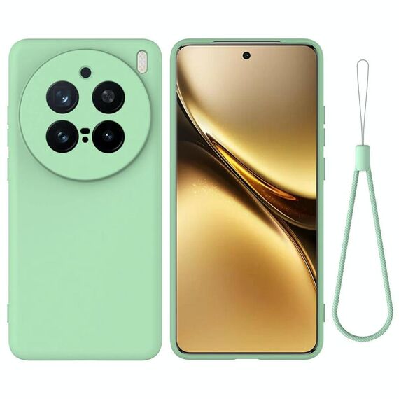 Per vivo X200 Pro Custodia per telefono antiurto in silicone liquido a tinta unita con copertura totale (verde)