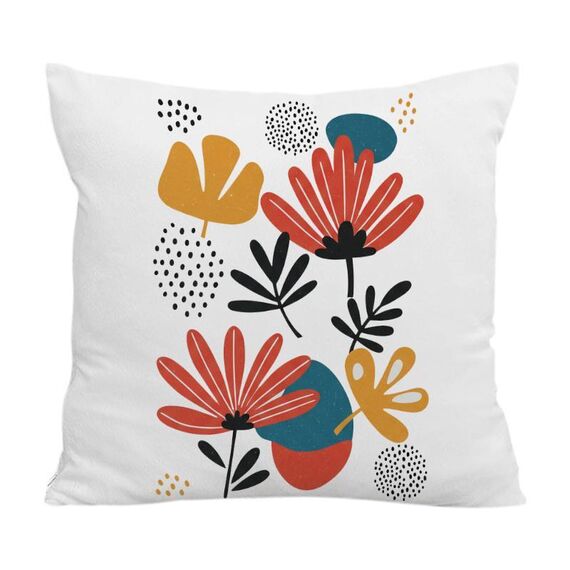 Federa per cuscino per divano con stampa a fiori, senza stampa centrale, su richiesta, dimensioni: 60x60 cm (velluto di cristallo)