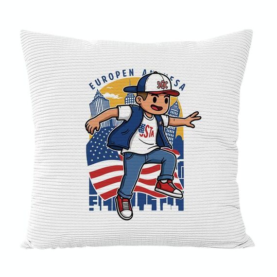 Cuscino per divano stampato per bambini con stampa centrale su richiesta, dimensioni: 45x45 cm (velluto granulare Twill)
