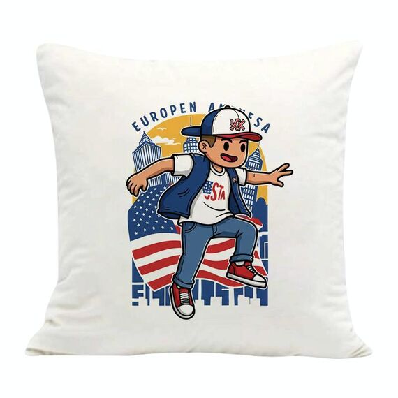 Cuscino per divano stampato per bambini con stampa centrale su richiesta, dimensioni: 50x50 cm (velluto olandese)