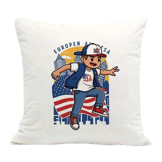 Cuscino per divano stampato per bambini con stampa centrale su richiesta, dimensioni: 60x60 cm (velluto olandese)