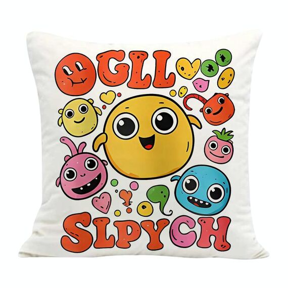 Cuscino per divano stampato con faccia buffa e stampa centrale su richiesta, dimensioni: 60x60 cm (velluto olandese)
