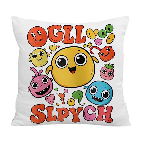 Cuscino per divano stampato con faccia buffa e stampa centrale su richiesta, dimensioni: 60x60 cm (velluto di cristallo)