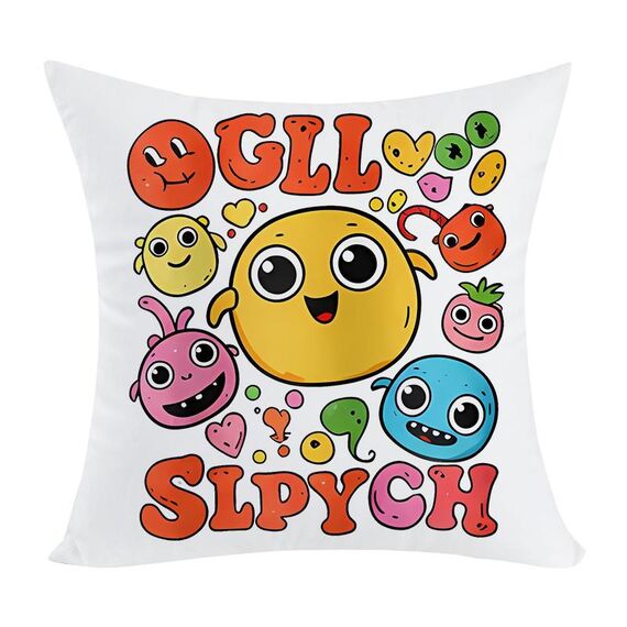 Cuscino per divano stampato con faccia buffa e stampa centrale su richiesta, dimensioni: 60x60 cm (elasticità bidirezionale)