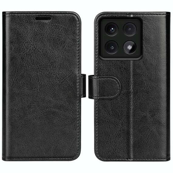Per Xiaomi 14T Pro R64 Texture Custodia in pelle orizzontale a flip per telefono (nero)