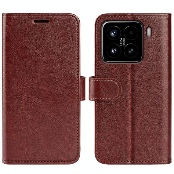 Per Xiaomi 15 R64 Texture Custodia in pelle con flip orizzontale (marrone)
