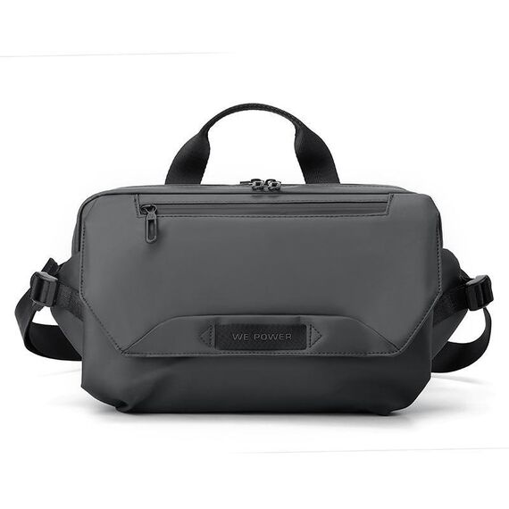 WEPOWER Borsa da petto per ciclismo sportivo da uomo con sistema di cinghie a 3 punti, design anti-oscillazione (grigio)