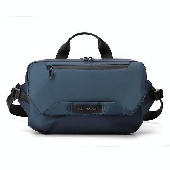 WEPOWER Borsa da petto per ciclismo sportivo da uomo con sistema di cinghie a 3 punti e design anti-oscillazione (blu scuro)