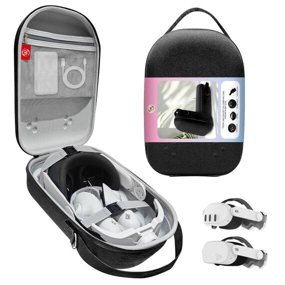 Per Meta Quest 3S / 3 VR Headset JYS Borsa portaoggetti Borsa (Nero)