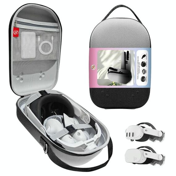 Per Meta Quest 3S / 3 VR Headset JYS Borsa portaoggetti Borsa (Nero e Bianco)