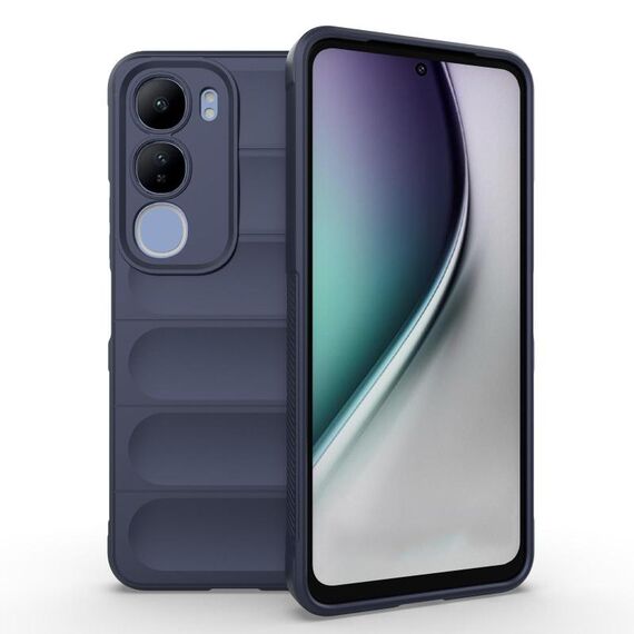 Per vivo Y29 5G / Y19s 4G Custodia per telefono in TPU + flanella Magic Shield (blu scuro)