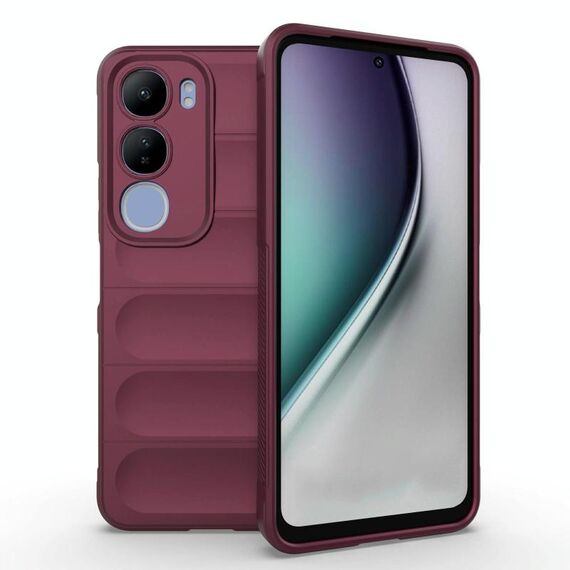 Per vivo Y29 5G / Y19s 4G Magic Shield TPU + Custodia in flanella per telefono (rosso vino)
