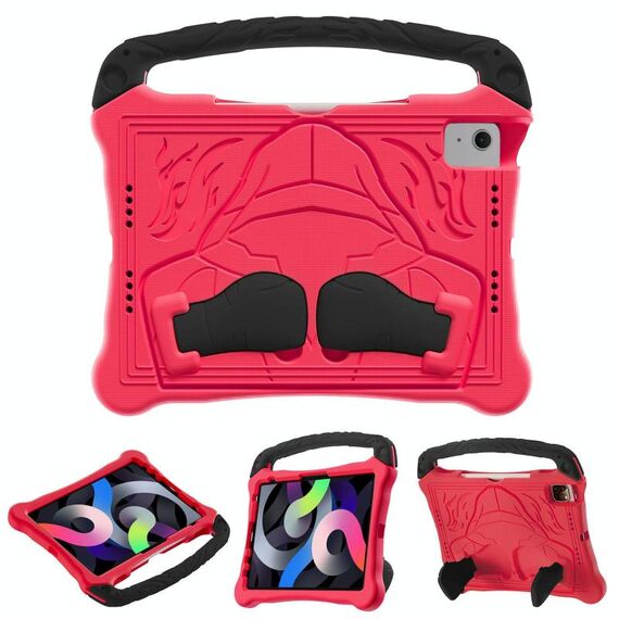 Per iPad Air 2022/2020 10.9 Custodia per tablet antiurto in EVA con supporto Boxing Series con tracolla (rosso nero)