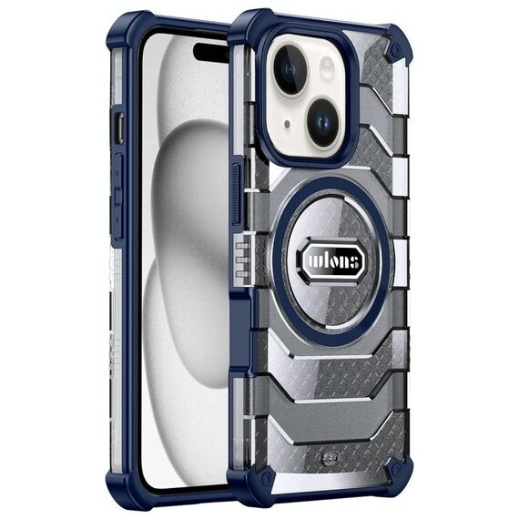 Per iPhone 15 wlons Explorer Series PC Hybrid TPU MagSafe Custodia magnetica (blu)