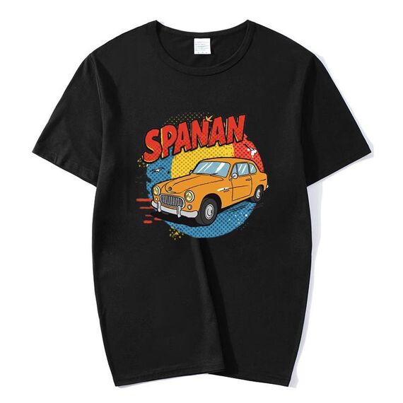 Maglietta a maniche corte in modal con scollo rotondo e stampa auto, stampa su richiesta, taglia: XXXXL (nero)