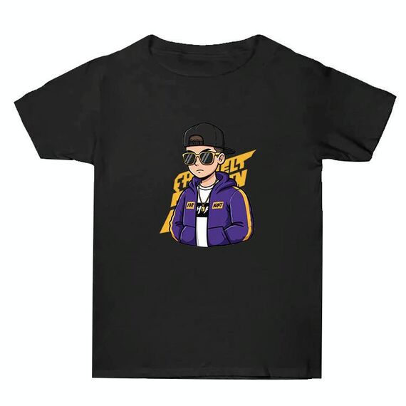 T-shirt a maniche corte in cotone con stampa hipster, estiva, larga, stampa su richiesta, taglia: L (nero)