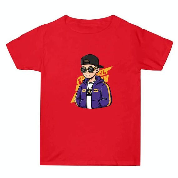 T-shirt a maniche corte in cotone con stampa hipster, estiva, larga, stampa su richiesta, taglia: XL (rosso)