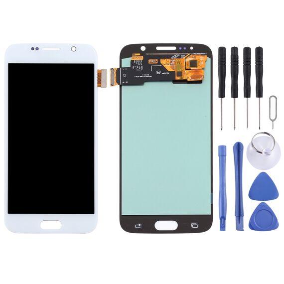 Schermo oled con touch di ricambio per Samsung Galaxy S6 bianco SPA1676WL