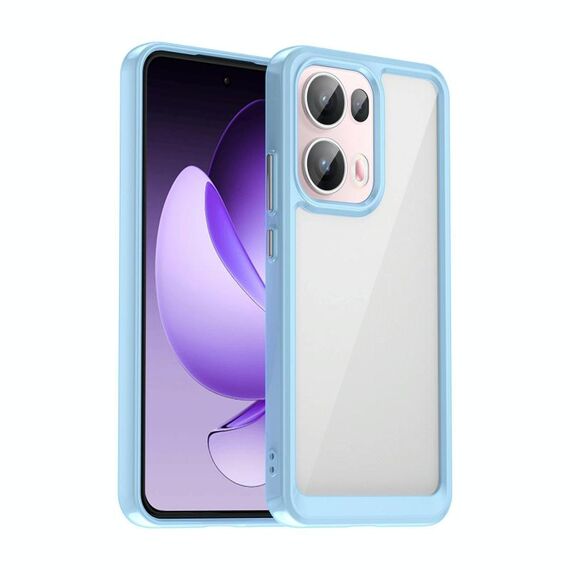 Custodia per telefono in TPU acrilico ibrido serie colorata globale per OPPO Reno13 Pro (blu)