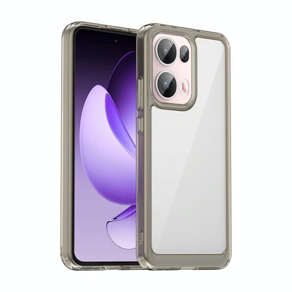 Custodia per telefono in TPU ibrida acrilica serie colorata per OPPO Reno13 Pro Global (grigio trasparente)