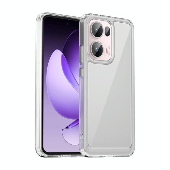 Custodia per telefono in TPU ibrida acrilica serie colorata globale per OPPO Reno13 Pro (trasparente)