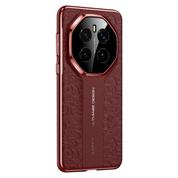 Custodia per telefono cellulare in pelle liscia per Honor Magic7 Cloud Dragon Pattern (rosso)