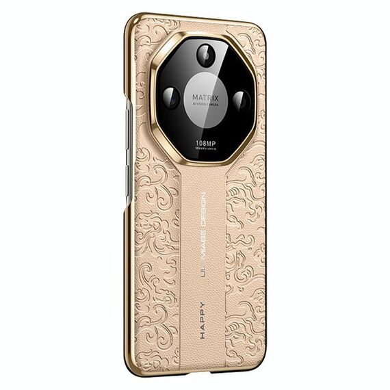 Custodia per telefono cellulare in pelle liscia per Honor X50 Cloud Dragon Pattern PC (oro)
