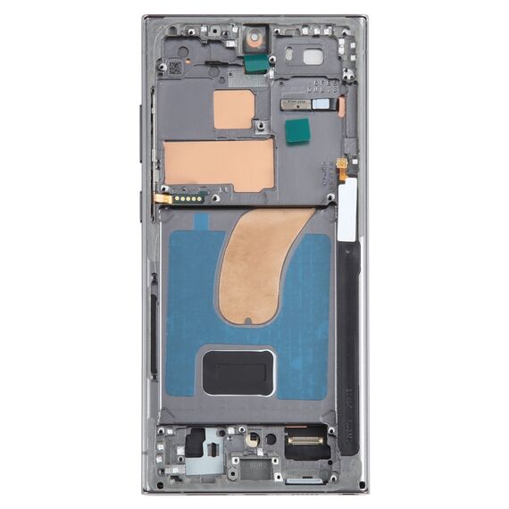 Schermo lcd originale con touch e cornice per Galaxy S23 Ultra SM-S918B verde SPA9432G