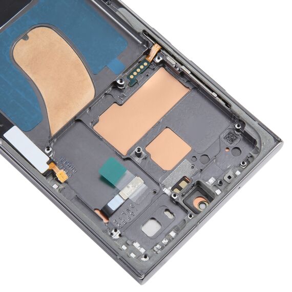Schermo lcd originale con touch e cornice per Galaxy S23 Ultra SM-S918B verde SPA9432G