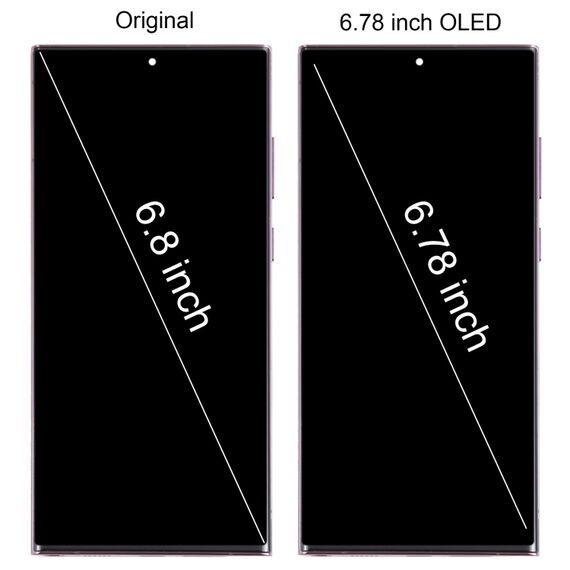 Schermo oled originale con touch e cornice per Galaxy S22 Ultra SM-S908B EU viola SPS6698P