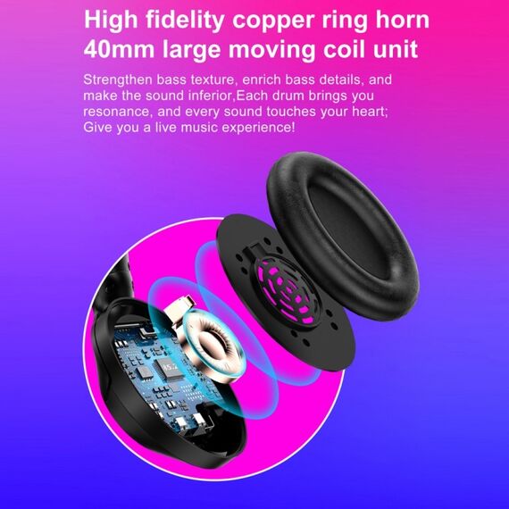 Cuffie stereo OY813 con microfono e cancellazione rumore per PC oro rosa SYA002238401B