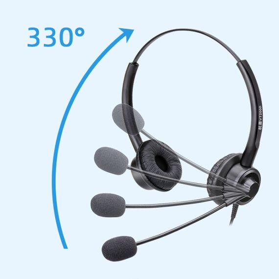 Cuffie operatore VT200D doppio auricolare con microfono e spina 3,5 mm TBD0602991705