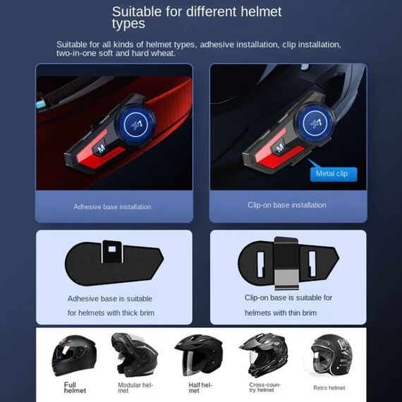 Auricolare bluetooth X7 per casco moto con guida vocale e musica argento TBD0604211201C
