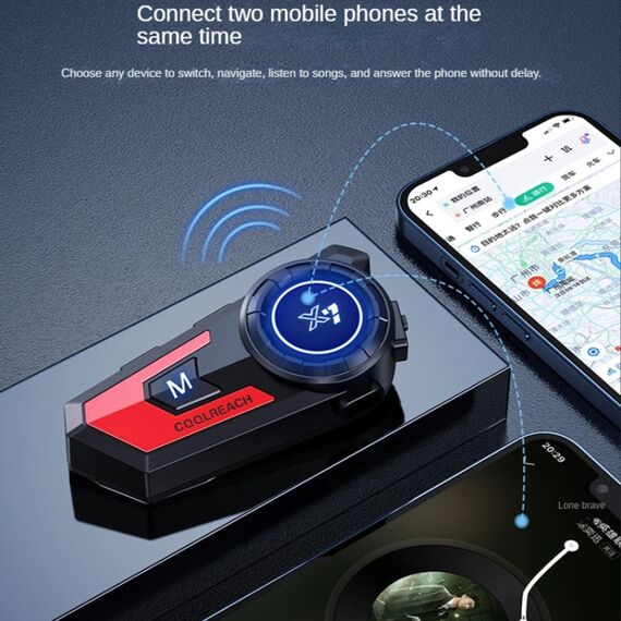 Auricolare bluetooth X7 per casco moto con guida vocale e musica argento TBD0604211201C