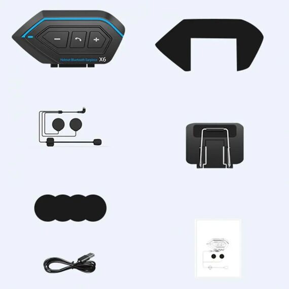 Auricolare bluetooth X6 impermeabile stereo vivavoce per casco moto TBD0604213001A