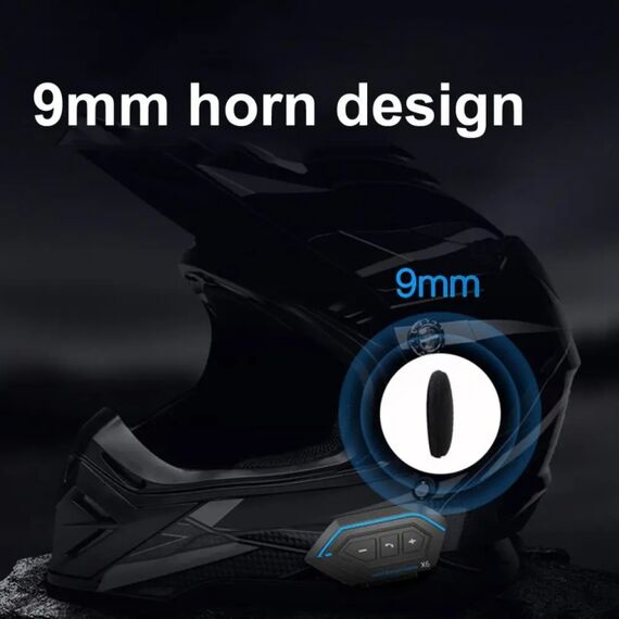 Auricolare bluetooth X6 impermeabile stereo vivavoce per casco moto soft line TBD0604213001B