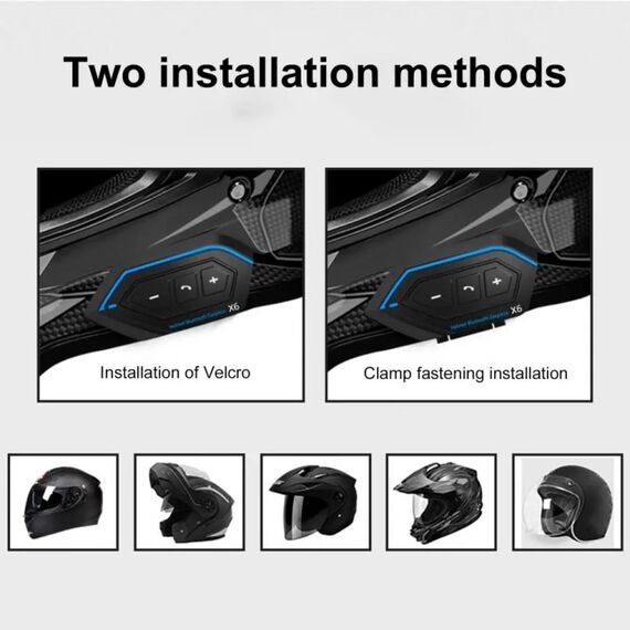 Auricolare bluetooth X6 impermeabile stereo vivavoce per casco moto soft line TBD0604213001B