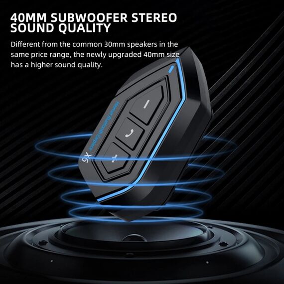 Auricolare bluetooth X6 impermeabile stereo vivavoce per casco moto soft line TBD0604213001B