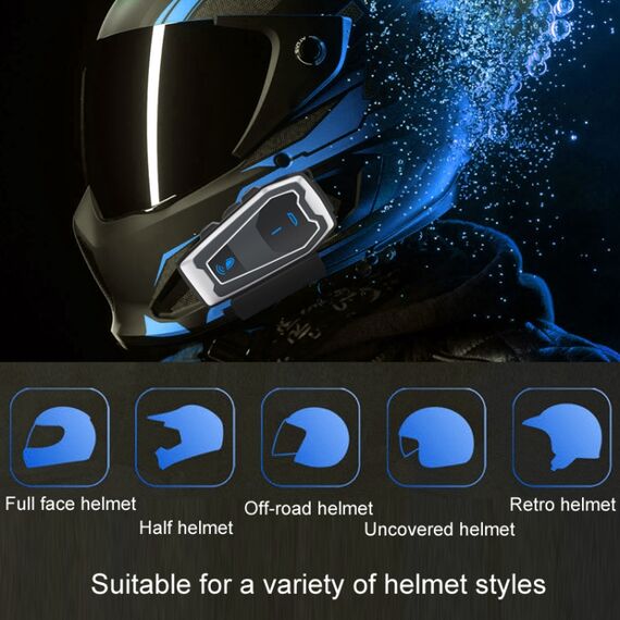 Cuffie stereo bluetooth 5.0 V10 per casco da moto e ciclismo TBD0604569601A