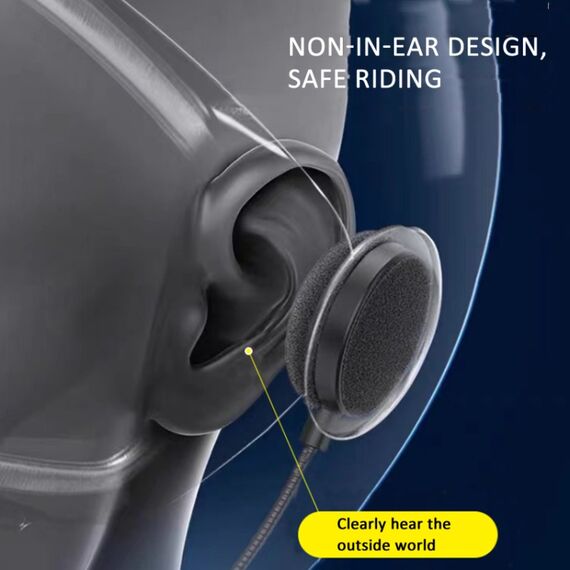 Cuffie bluetooth 5.3 stereo per casco moto con riduzione intelligente rumore TBD06049057