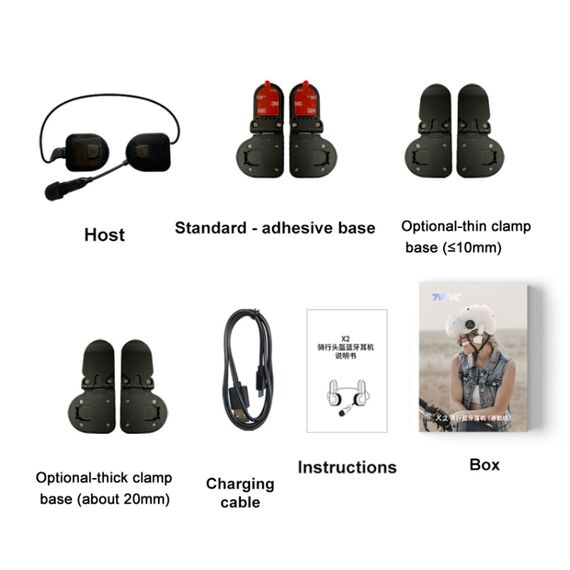Cuffie bluetooth TWVC stereo wireless per casco moto TBD0604906503