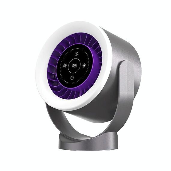 Ventilatore da tavolo, da camera da letto, da cucina, da parete, piccolo, ricaricabile tramite USB, mini ventilatore da tavolo circolante (grigio scuro)