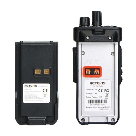 Walkie talkie RETEVIS RT29 VHF 136-174MHz 10W 16CH portatile con spina UE nero EDA007476801A