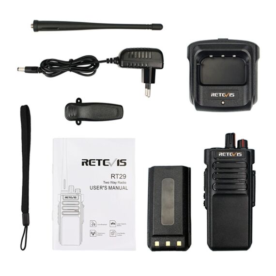 Walkie talkie RETEVIS RT29 VHF 136-174MHz 10W 16CH portatile con spina UE nero EDA007476801A