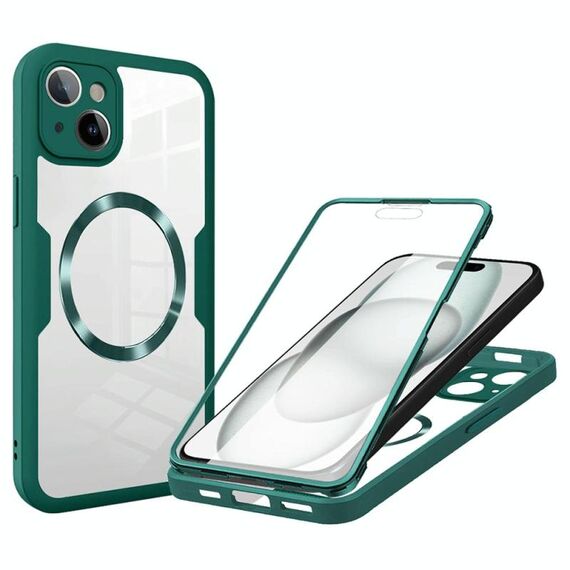 Per iPhone 15 Plus CD Texture MagSafe Custodia per telefono (verde)