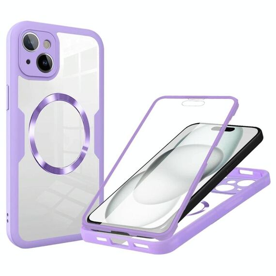 Per iPhone 15 Plus CD Texture MagSafe Custodia per telefono (viola)