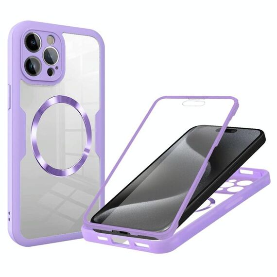 Per iPhone 15 Pro Max CD Texture MagSafe Custodia per telefono (viola)